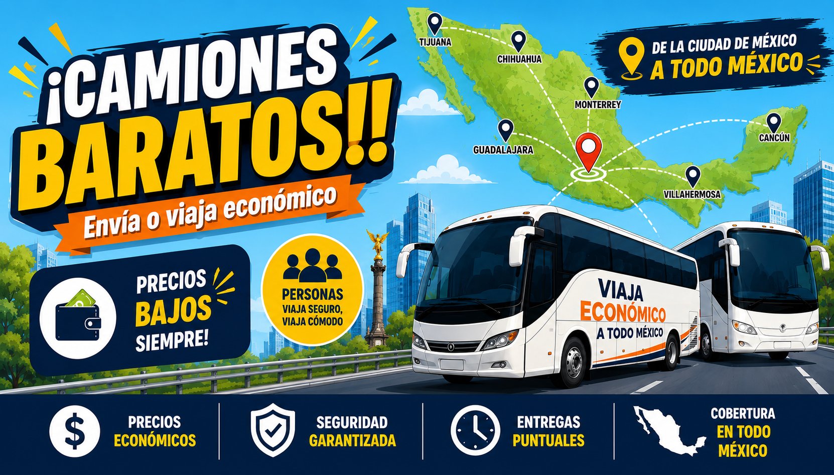 Camiones y paquetería económicos a todo México